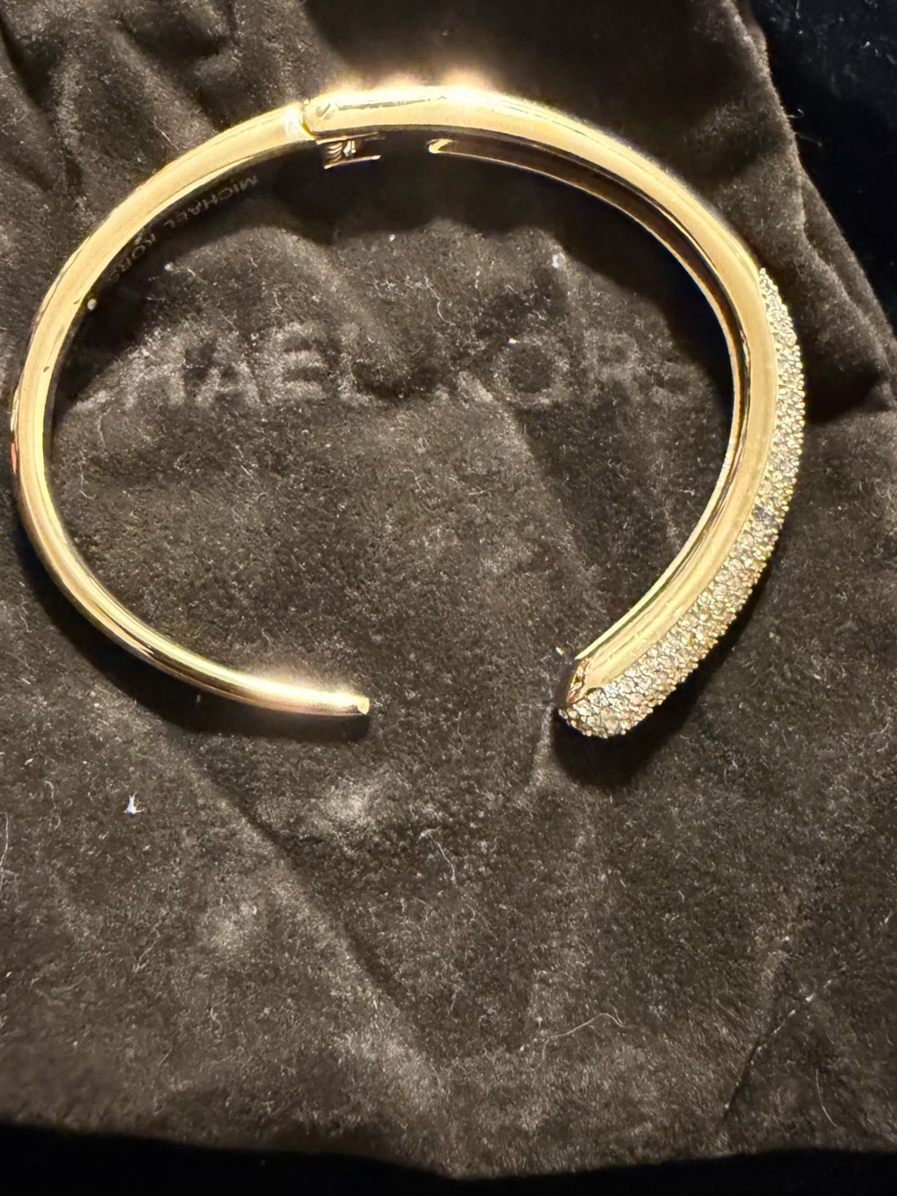 Michael Kors Gold Crystal Pavé Open Cuff Bracelet